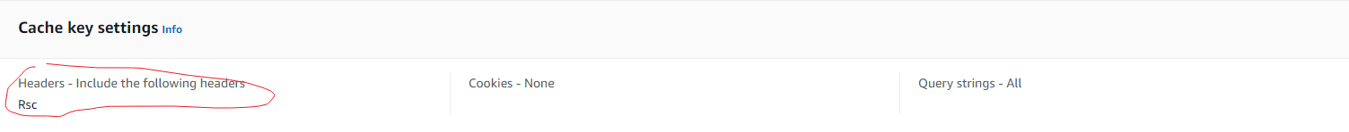 how to add Rsc header to AWS CloudFront Cache Identifier