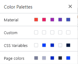 the color palette options